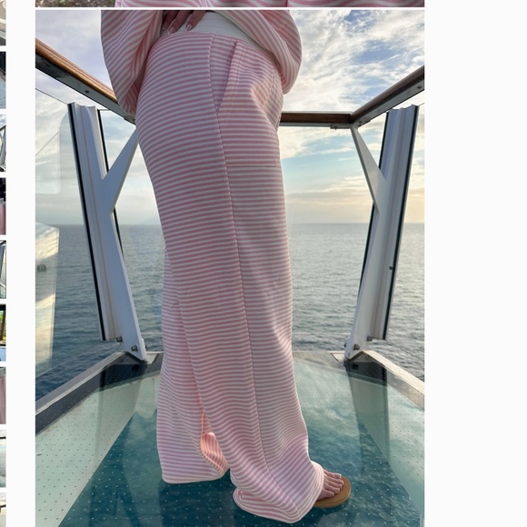Sun-kissed Coconut “ Sara “ Sun-kissed Coconut Pink Stripe Sweat Pants ONLY 84 - Picture 2 of 7